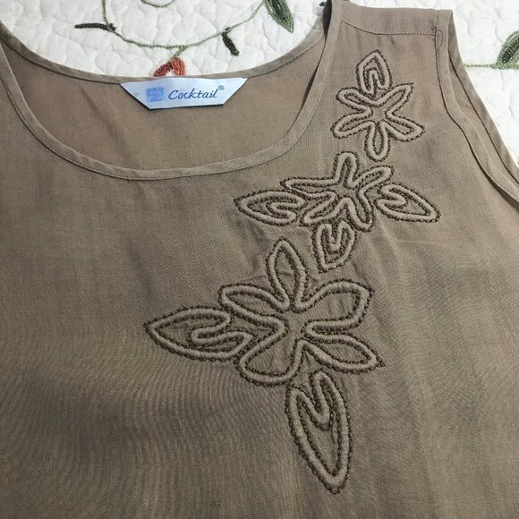 Cocktail Brand Large Brown Dress Layered Vintage​​​ - Picture 4 of 8